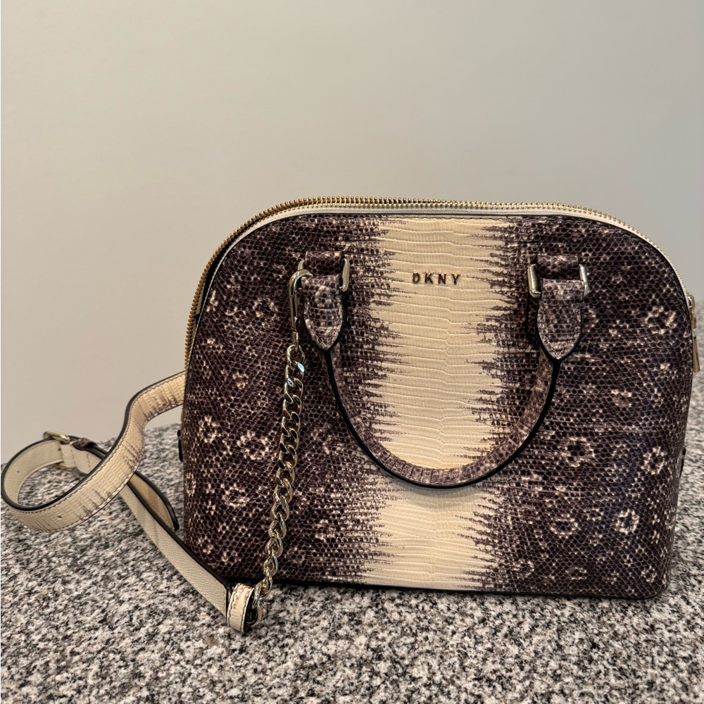 DKNY Crossbody Bag in Brown and Cream